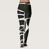 Leggings de Yoga noir et blanc d'art Abstrait (Dos)