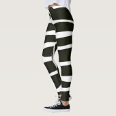 Leggings de Yoga noir et blanc d'art Abstrait (Gauche)