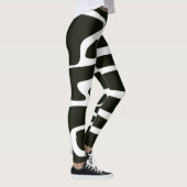 Leggings de Yoga noir et blanc d'art Abstrait (Droite)