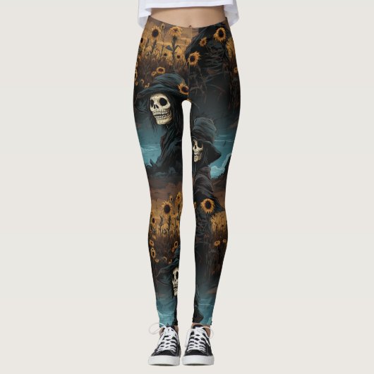 Leggings Décès Et Tournesols (Devant)