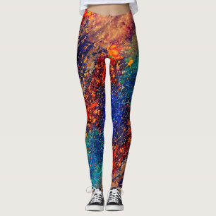 Leggings Déchirure psychédélique   Arc-en-ciel coloré Abstr