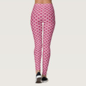 Leggings Déco pétoncles chinois, fuchsia et rose pâle (Dos)