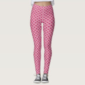 Leggings Déco pétoncles chinois, fuchsia et rose pâle (Devant)