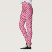 Leggings Déco pétoncles chinois, fuchsia et rose pâle (Gauche)