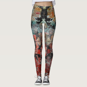 Leggings Décor Abstrait rétro vintage grunge