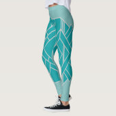 Leggings Décor Art Déco turquoise inspiré (Gauche)