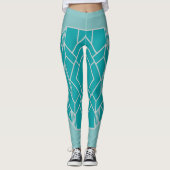 Leggings Décor Art Déco turquoise inspiré (Devant)