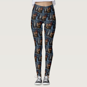 Leggings Décor de Noël Bernese Mountain Snowy