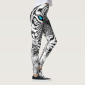 Leggings Décor d'yeux bleus de tigre dessus (Droite)