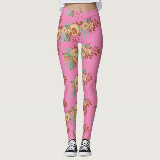 Leggings Décor Floral Boho moderne (Devant)