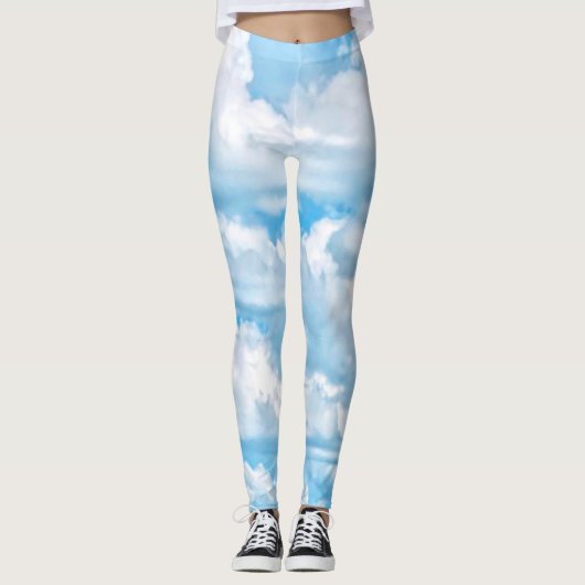 Leggings Décor heureux de nuages dessus (Devant)