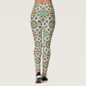 Leggings Décor kaléidoscope beige turquoise (Dos)