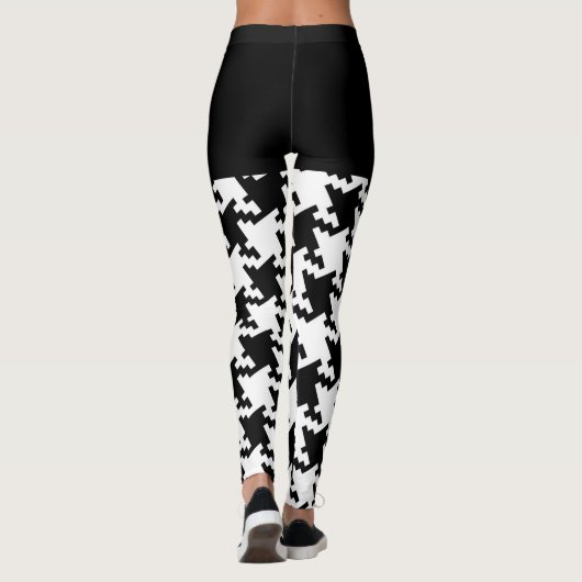 Leggings Décor Motif noir et blanc sur (Dos)