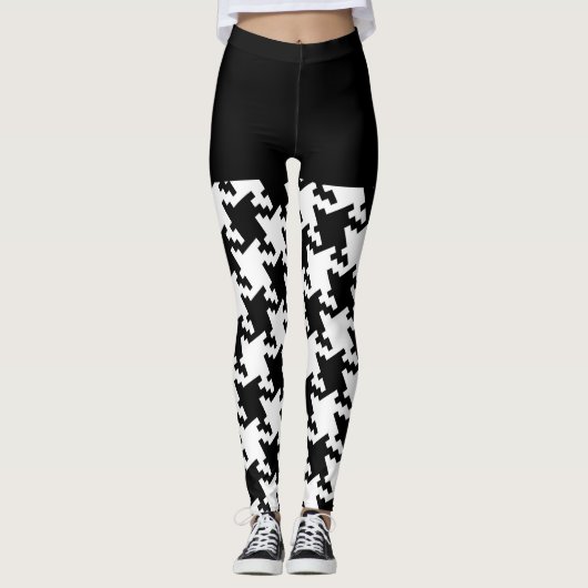 Leggings Décor Motif noir et blanc sur (Devant)
