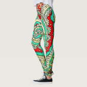 Leggings Décor néon arabesque : style années 80. (Gauche)