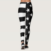 Leggings Décor noir et blanc de bannière étoilée dessus (Dos)