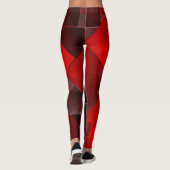 Leggings Décor rouge noir abstrait géométrique (Dos)