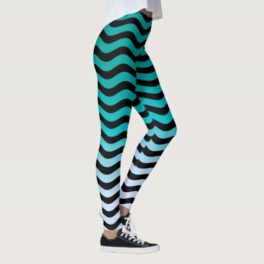 Leggings Décor turquoise ondulé sur (Droite)