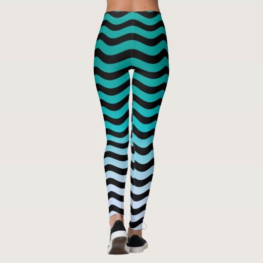 Leggings Décor turquoise ondulé sur (Dos)