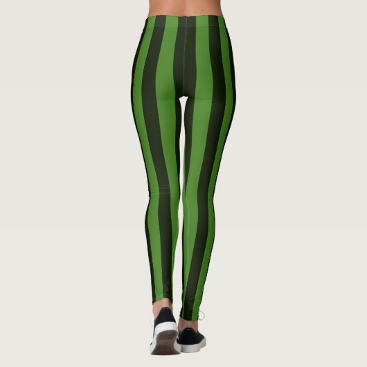 Leggings Décor vert de rayures verticales dessus (Dos)