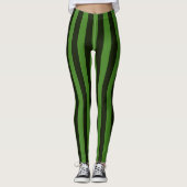Leggings Décor vert de rayures verticales dessus (Devant)