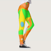 Leggings Décor vert orange clair et jaune (Droite)