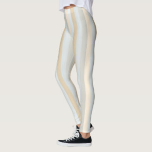 Leggings Décor vertical en rayures beiges sur