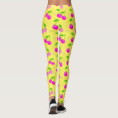 Leggings Decora Kei Rainbow Cherry Pattern Yellow (Dos)