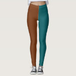 Leggings  Decorative Half And Half<br><div class="desc">Half teal color and half copper copper every day leggings or dancing leggings</div>