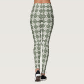 Leggings Défiler Damask Rpt Motif Vert Blanc Lt Vert (Dos)