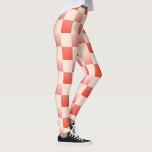 Leggings Dégradé À damiers de la plage de corail