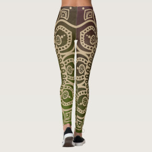Leggings Dégradé artistique vert poussiéreux Mandala Yoga e