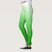 Leggings Dégradé blanc vert clair Motif de maille de géomét (Gauche)