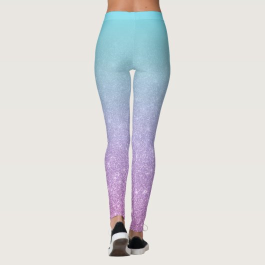 Leggings Dégradé bleu violet chic (Dos)
