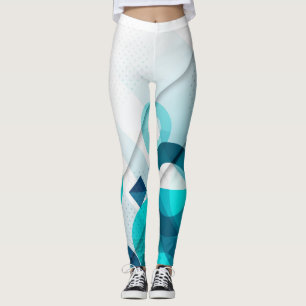 Leggings dégradé conception géométrique en couleurs bleues 