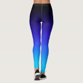 Leggings Dégradé de bleu indigo noir et aqua (Dos)