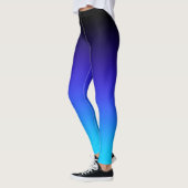 Leggings Dégradé de bleu indigo noir et aqua (Gauche)