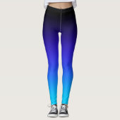 Leggings Dégradé de bleu indigo noir et aqua (Devant)
