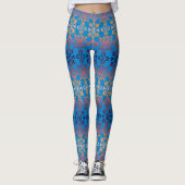 Leggings Dégradé de damas bleu orange (Devant)