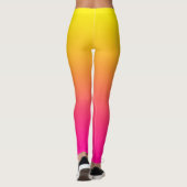 Leggings Dégradé de rose magenta jaune (Dos)