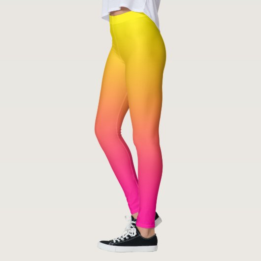Leggings Dégradé de rose magenta jaune (Gauche)