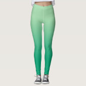 Leggings Dégradé de vert clair à vert foncé avec monogramme (Devant)
