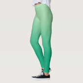 Leggings Dégradé de vert clair à vert foncé avec monogramme (Gauche)