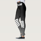 Leggings dégradé gris noir monogrammé sportif (Gauche)