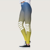 Leggings dégradé jaune bleu monogrammé sportif (Gauche)
