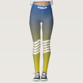 Leggings dégradé jaune bleu monogrammé sportif (Devant)