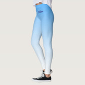 Leggings Dégradé minimal avec votre nom sur le bleu ciel (Gauche)