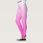 Leggings dégradé personnalisé à deux tons foncé rose chaud (Gauche)