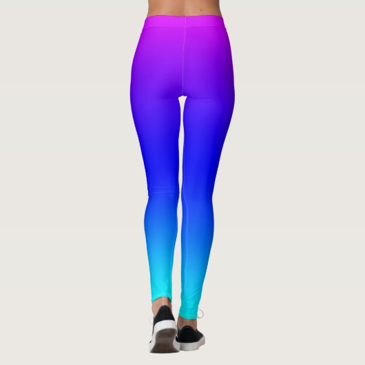 Leggings Dégradé pourpre et bleu arc en ciel (Dos)