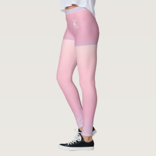 Leggings dégradé rose gris-bleu, short, monogramme person